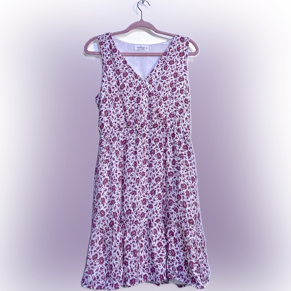 Kaileigh Floral Print Surplice Neckline Sleeveless Dress Women's Size Medium